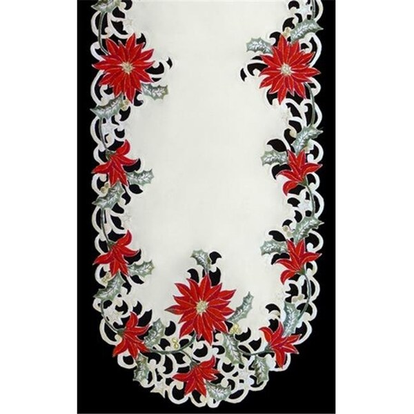 Sinobrite Sinobrite H7795 Red Poinsettia Oblong Table Cloth; 69 x 104 in. H7795(69x104) - main